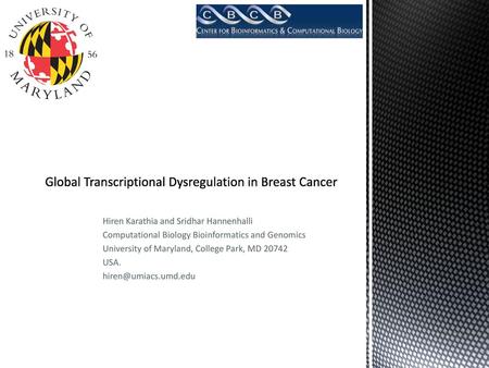 Global Transcriptional Dysregulation in Breast Cancer