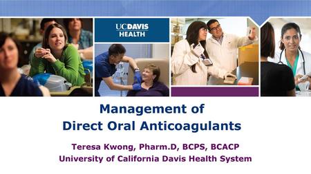 Management of Direct Oral Anticoagulants