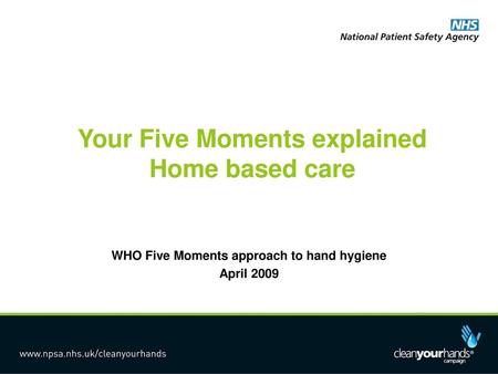 Your Five Moments explained Home based care