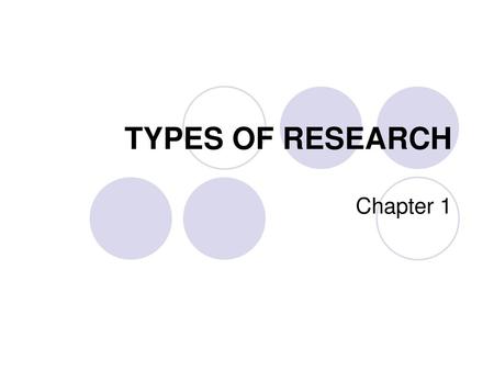 TYPES OF RESEARCH Chapter 1.