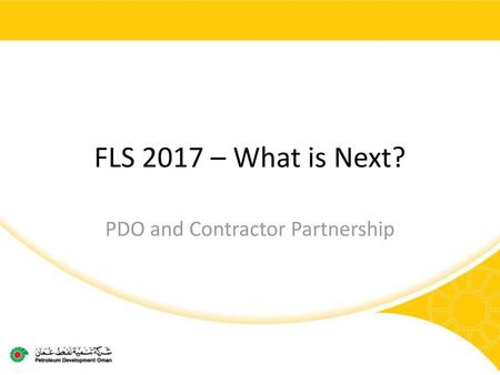 PDO and Contractor Partnership