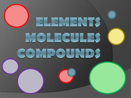 Elements Molecules Compounds