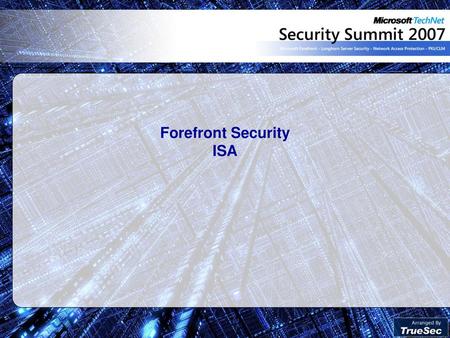 Forefront Security ISA