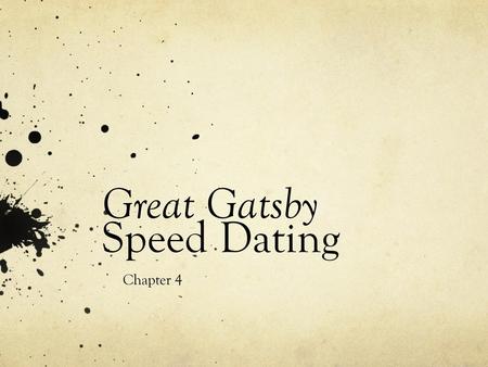 Great Gatsby Speed Dating