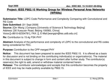 Q. Wang [USTB], B. Rolfe [BCA]