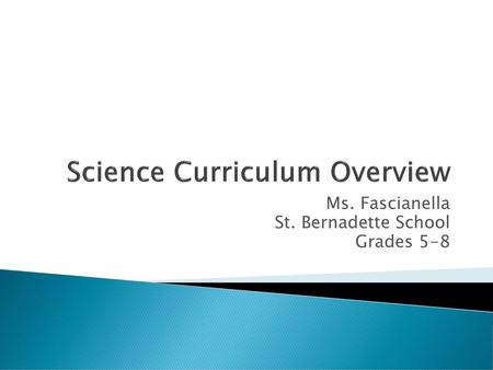 Science Curriculum Overview