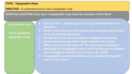 3 to 5 questions about the notes