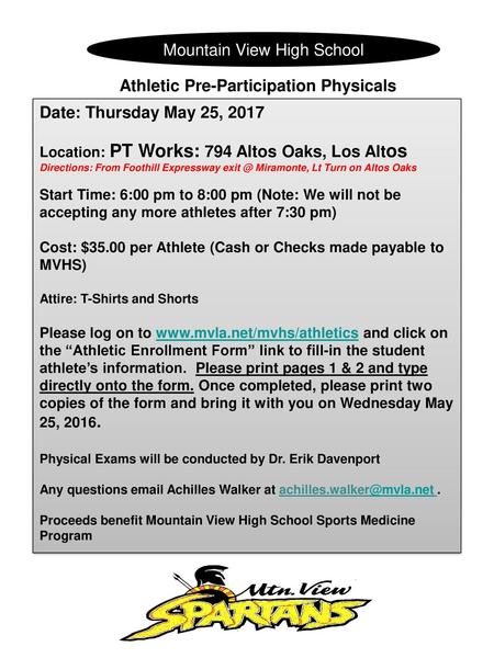 Athletic Pre-Participation Physicals