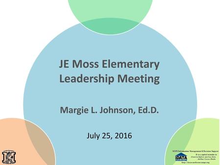 JE Moss Elementary Leadership Meeting