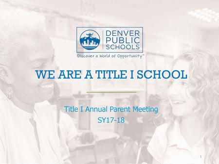 Title I Annual Parent Meeting