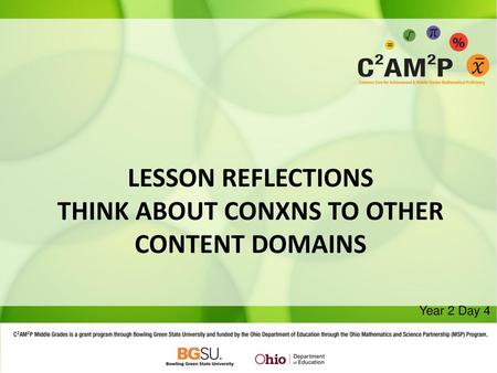 Lesson reflections think about conxns to other content domains