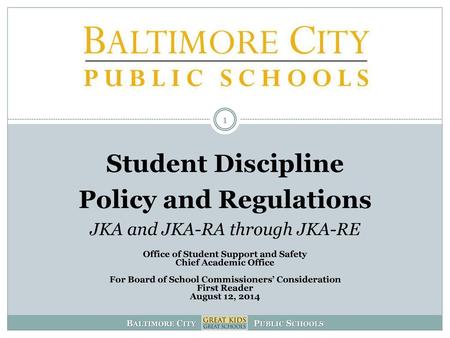 Student Discipline Policy and Regulations