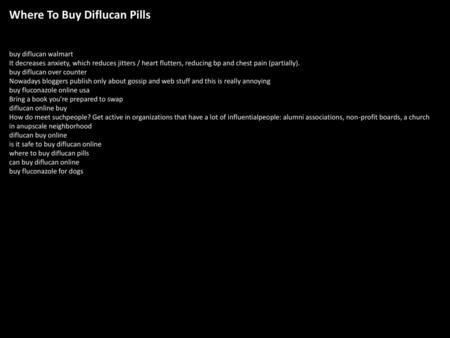 Where To Buy Diflucan Pills