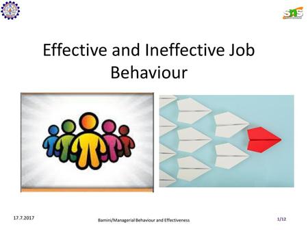 Effective and Ineffective Job Behaviour