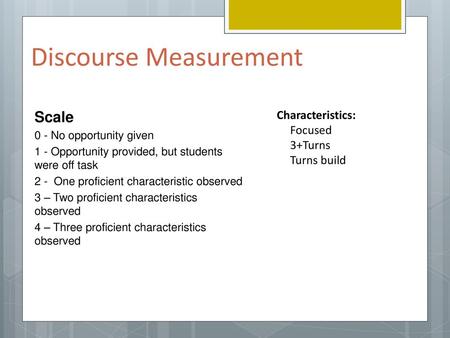 Discourse Measurement