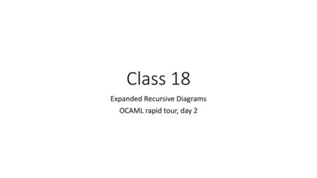 Expanded Recursive Diagrams OCAML rapid tour, day 2