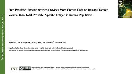 International Neurourology Journal 2013;17:73-77