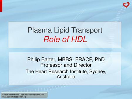 Plasma Lipid Transport Role of HDL