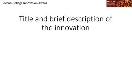 Title and brief description of the innovation