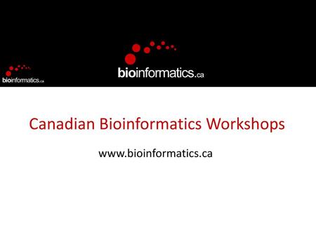 Canadian Bioinformatics Workshops