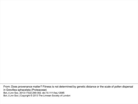 Figure 1. Variation among crossing treatments for Grevillea sphacelata