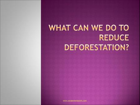 What can we do to reduce deforestation?