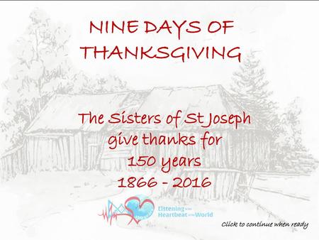 NINE DAYS OF THANKSGIVING The Sisters of St Joseph