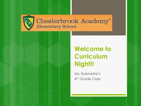 Welcome to Curriculum Night!!