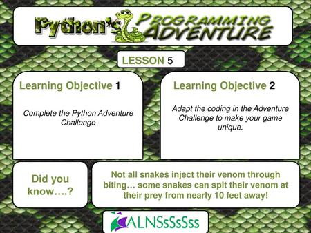 LESSON 5 Learning Objective 1 Learning Objective 2 Did you know….?