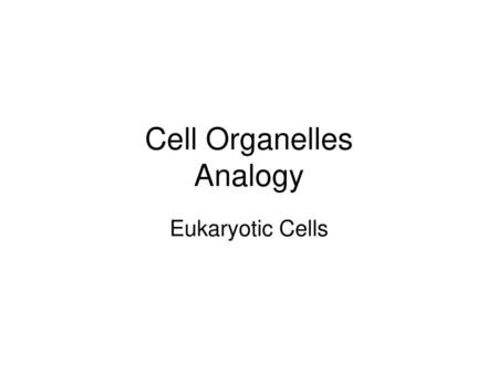 Cell Organelles Analogy