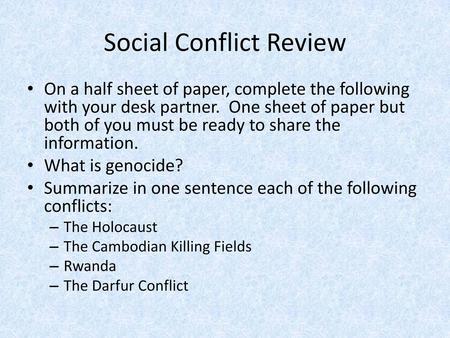 Social Conflict Review