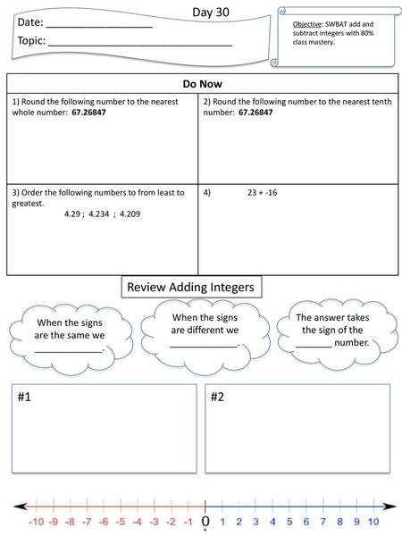 Review Adding Integers