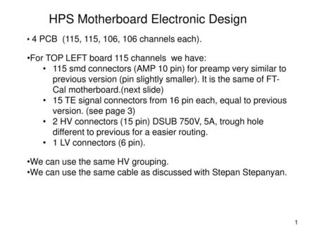 HPS Motherboard Electronic Design