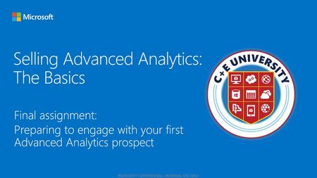 Selling Advanced Analytics: The Basics