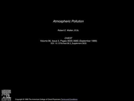 Atmospheric Pollution