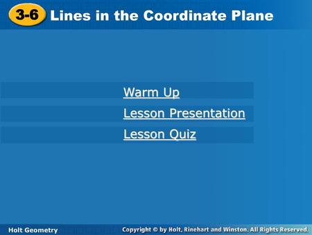 Lines in the Coordinate Plane