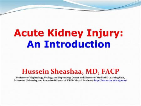 Acute Kidney Injury: An Introduction