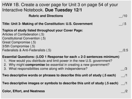 Rubric and Directions __/10