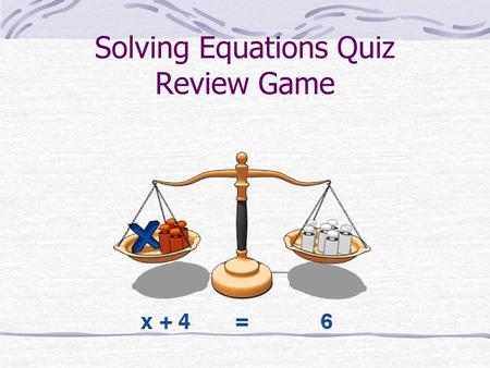 Solving Equations Quiz Review Game