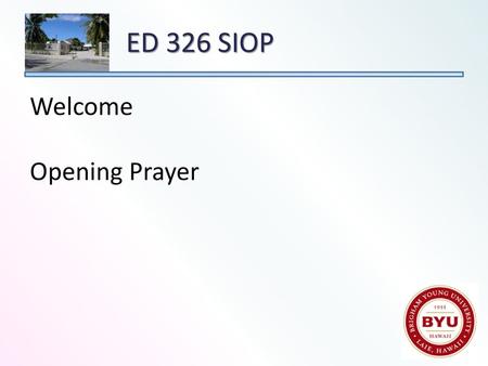 Welcome Opening Prayer