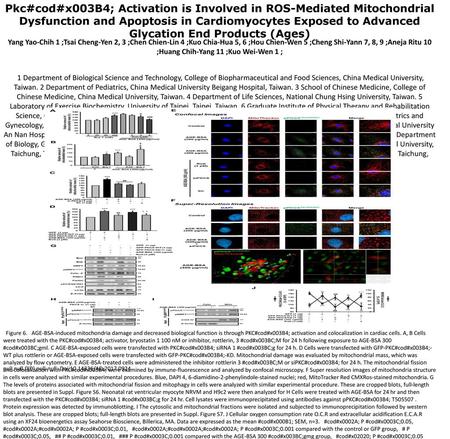 Pkc#cod#x003B4; Activation is Involved in ROS-Mediated Mitochondrial Dysfunction and Apoptosis in Cardiomyocytes Exposed to Advanced Glycation End Products.