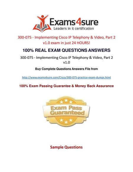 100% Exam Passing Guarantee & Money Back Assurance