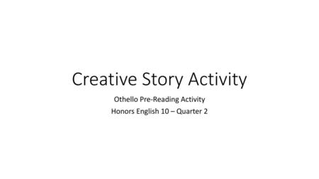 Creative Story Activity