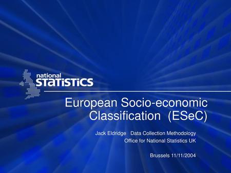 European Socio-economic Classification (ESeC)