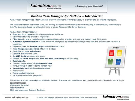 Kanban Task Manager for Outlook ‒ Introduction