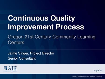 Continuous Quality Improvement Process