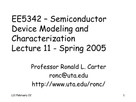 Professor Ronald L. Carter