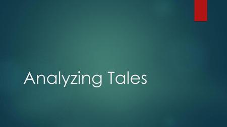 Analyzing Tales.