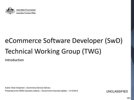 eCommerce Software Developer (SwD) Technical Working Group (TWG)