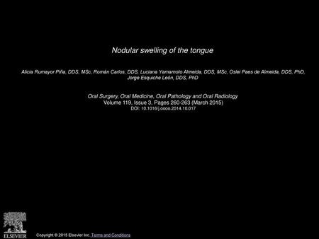 Nodular swelling of the tongue